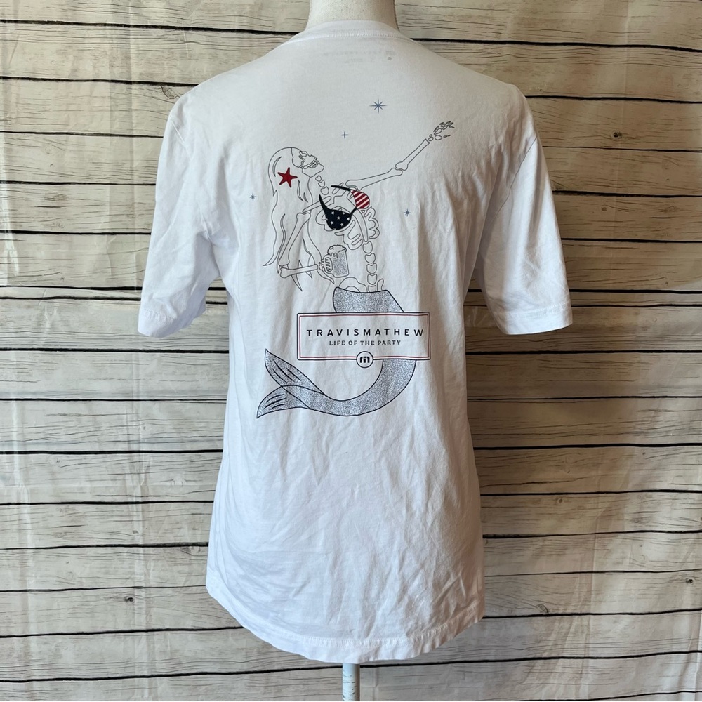 Travis Mathew Life Of The Party White Short Sleeve Tee